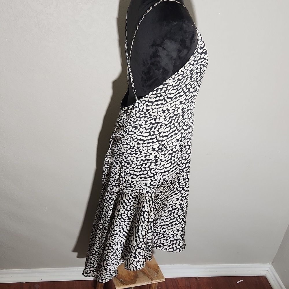 Forever 21 Dress Womens Size L Cheetah Print Sundress Cocktail Black Silver - Picture 7 of 13
